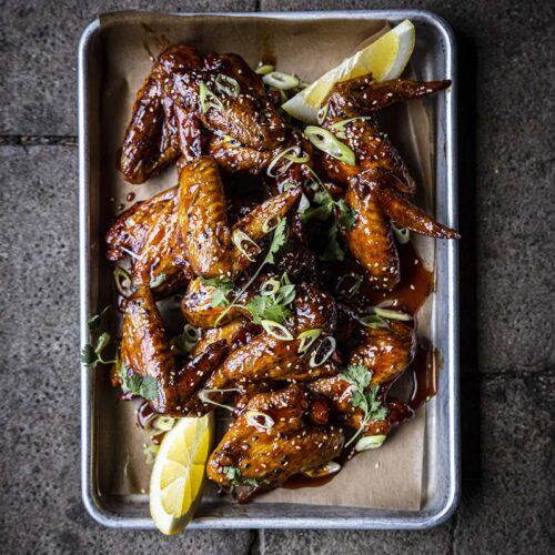 Sweet, sticky & spicy wings